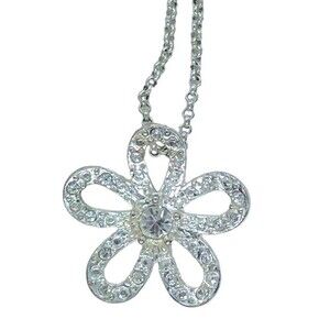 AVON Cubic Zirconia Silver-tone Petal Necklace